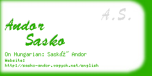 andor sasko business card